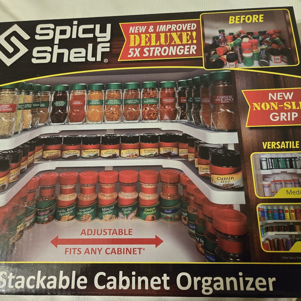 New Spicy Shelf Stackable Cabinet Organizer Set Of 2 Racks